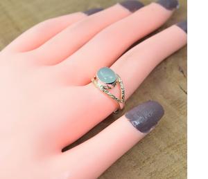 925พลอยคาลซิโดนีจากน้ำธรรมชาติแหวนอัญมณีเงินสเตอร์ลิงเครื่องประดับดีไซน์ทำมือหรูหราสำหรับผู้หญิง - Product Image 3