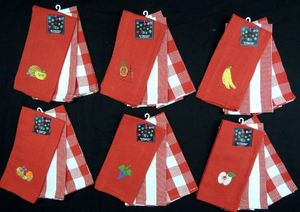 Vente en gros 100% coton Emballage personnalisé Essuie-mains brodés Essuie-mains en vrac Design de cuisine avec tissu de marque pour les cadeaux - Product Image 4