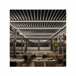 Jardin d'hiver de luxe 4x5 en aluminium thermolaqué avec murs coulissants en verre trempé et pergola bioclimatique - Product Image 1