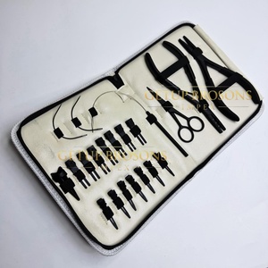 MATT BLACK Stainless Steel Hair Extension Tools Kit Pliers Micro <b>Rings</b> Loop Needles <b>Clips</b> Strong Hold - Product Image 3