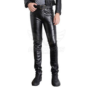 Premium Quality Factory Wholesale Price Customized Logo Leather <b>Pants</b> for Men / 2024 Latest Design Men Leather <b>Pant</b> - Product Image 1