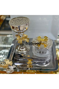 Luxury Tradebyd Metal Bakhoor <b>Burner</b> Decorative Arabic <b>Incense</b> <b>Holder</b> for Spa Ambience Use - Product Image 2