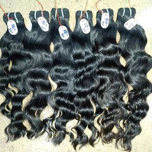 Cabello Humano Remy Natural Virgen con Doble Trama a Máquina, Ondulado Natural, Estilos Body Wave, Resistente a la Caída, Suave y Brillante - Product Image 1