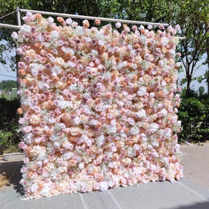 DKB สีชมพูดอกไม้ติดผนังฉากหลังตกแต่งงานแต่งงานที่ทันสมัยดอกไม้ประดิษฐ์แขวนผนังดอกไม้ตกแต่งงานแต่งงาน - Product Image 3