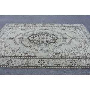 Alfombra Turca Vintage de 5.8x9.7 pies (177x296 cm), Alfombra Marrón con Diseño de Camuflaje - Product Image 2