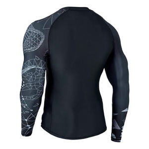 Protector de sarpullido MMA liso de la mejor calidad, protector de manga larga para hombre, protector de sarpullido de compresión de ajuste Regular de manga larga - Product Image 3