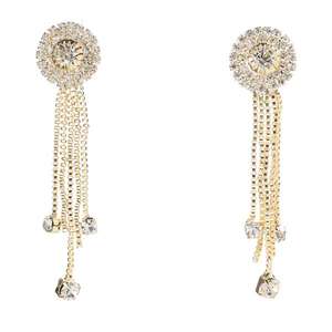 Tip Top Fashions Boucles d'oreilles pendantes en pierre autrichienne plaqué or 1306102-Fine Dangle Style - Product Image 1