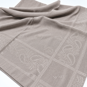 Wafa Casual Plain Dyed Jacquard <b>Square</b> <b>Scarf</b> 110x110 Cm Framed Design Cotton-Like Soft Touch Lightweight Breathable - Product Image 1