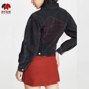 โรงงานผลิตเสื้อแจ็คเก็ตยีนส์สีน้ำเงินสำหรับผู้หญิง รับผลิตแบบ OEM ODM ออกแบบตามสั่ง ผู้จัดจำหน่ายเสื้อแจ็คเก็ตยีนส์ - Product Image 2