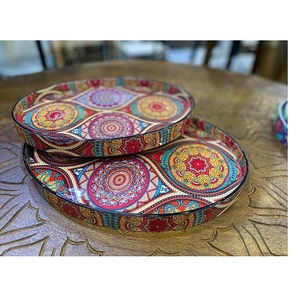 Vente en gros Plateau de service en bois de noyer brun rustique avec poignées Offre Spéciale incrustation d'os quantité minimale de commande 20pcs - Product Image 6