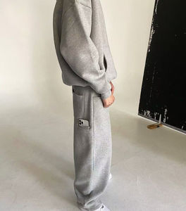 PUFFIN SPORTS – Nouveaux ensembles streetwear pour hommes, 100 % coton, imprimé logo personnalisé, 2-en-1, hiver, à capuche, avec cordon de serrage, respirants, en polaire, avec poches latérales - Product Image 2