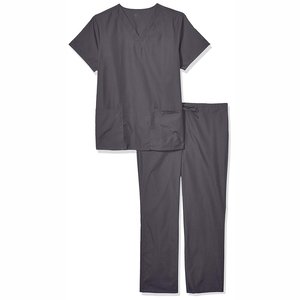 2026 gros confortable noir col en v gommages à la mode soins infirmiers uniforme ensembles toile tissu hôpital infirmière costumes - Product Image 2