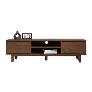Mueble para TV de Madera Maciza, Consola Multimedia Minimalista con Gabinete de Almacenamiento para Sala de Estar y Apartamento - Product Image 1