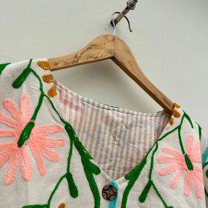 Boho Reversible Suzan Embroidery <b>Velvet</b> <b>Jacket</b> <b>for</b> Ladies-Large Quilted Leather with Floral Pattern - Product Image 5