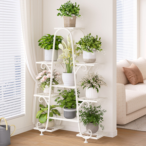 Bán Buôn 6-Tầng Hiện Đại Trong Nhà Kim Loại Hoa Kệ Châu Âu-Phong Cách Nhà Máy Đứng Góc Hiển Thị Giá Cho Phòng Khách Nhiều Nhà Máy - Product Image 6