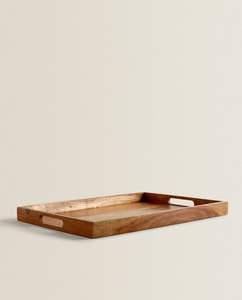 Large Rustic Tray with Artisan Woodwork <b>Vintage</b> Charm for Home Decor Daily Service Needs Modern Design Style for Ramadan Diwali - Product Image 6