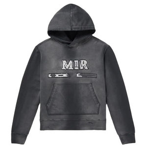 Fabricante de Sudaderas Personalizadas de Algodón Grueso, Sudadera con Capucha de Invierno de Felpa, Estilo Desgastado, Lavado Ácido, Talla Grande para Hombre - Product Image 4