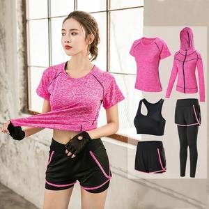 Conjunto de gimnasio para mujer, 5 uds., secado rápido, trotar, entrenamiento deportivo, Fitness, manga con cremallera, chaqueta deportiva, mallas de Yoga, deportes para correr de talla grande - Product Image 5