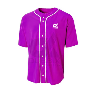 Men's High Quality Customized Logo Professional <b>Baseball</b> Uniform 100% Polyester Breathable V-neck with Front Logo - Product Image 3