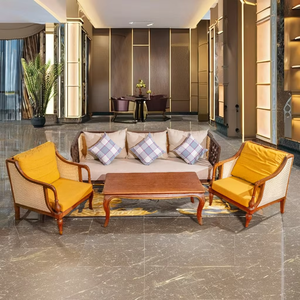 ชุดโซฟาไม้แอชแบบแยกส่วนในร่ม/กลางแจ้งที่ทันสมัยสามารถถอดออกได้หมอนรองมุมสำหรับบ้านห้างสรรพสินค้าโรงแรม - Product Image 1