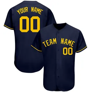 Jersey de béisbol transpirable de manga corta con cuello en V de alta calidad Stitch nombre/número para hombres/señora/jóvenes, camisa de uniforme de softbol al aire libre - Product Image 5