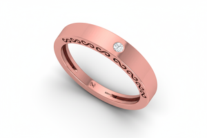 Anillo de Lujo para Mujer con Diamantes Naturales, Chapado en Rodio sobre Oro de 14K, Corte Brillante | 0.03Ctw - Product Image 4