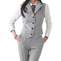 Costume de bureau vintage de haute qualité pour femmes, vêtements de travail, pantalons OL, blazer formel pour femmes, veste, gilet, pantalon, ensemble 3 pièces 2026
