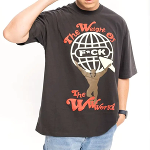 Meilleure vente 100% coton pour T-shirts imprimés bouffants pour hommes personnalisés 3D mousse graphique lourd 180/220/250 Gsm t-shirts - Product Image 4