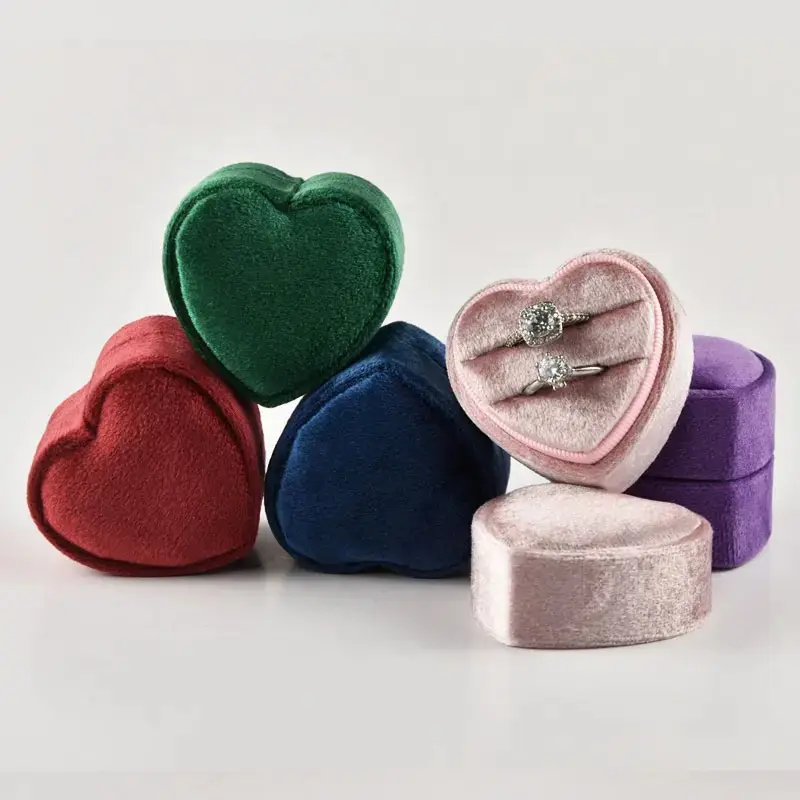 여러 가지 색상과 스타일 싱글/더블 결혼 반지 상자 럭셔리 맞춤형 보석 상자