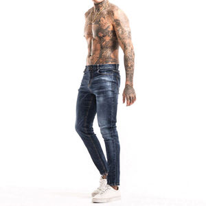 Jeans de Moda para Hombre al por Mayor, Pantalones Vaqueros Ajustados, Jeans Azules Elásticos de Diseñador para Hombre - Product Image 3