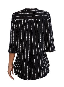 เสื้อทูนิคแขนยาวสำหรับผู้หญิง มีซิป ทรงหลวม พร้อมเลกกิ้ง คอวี สไตล์ลำลองทางธุรกิจ แต่งตัวดูดี - Product Image 5