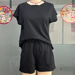 100% coton en gros 2 pièces ensemble femmes personnalisé manches décontractées moins short chemise qualité supérieure séchage rapide femmes ensembles - Product Image 6