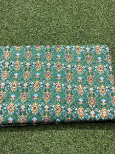 100% pur coton tricoté tissu main bloc imprimé paon bleu et jaune Floral pour coudre des robes et des rideaux de courtepointe pour les filles - Product Image 4