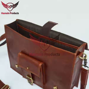 กระเป๋าเอกสารใส่แล็ปท็อปหนังแท้สำหรับผู้ชายดีไซน์ตามสั่งกระเป๋าสะพายข้างมีสไตล์ทนทานมี2โลโก้ - Product Image 5