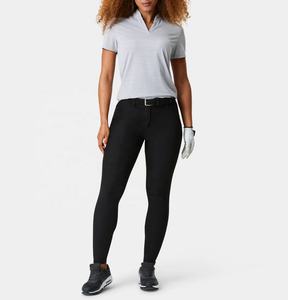Nouveau design de polos jacquard en polyester écologique Vêtements de golf Slim Fit T-shirts de golf pour femmes - Product Image 4
