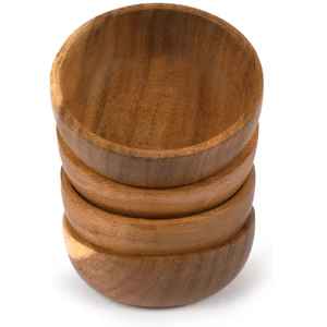Juego de vajilla de madera pulida para cocina Incluye cuencos de sopa y frutero para servir comida y frutas para fiesta - Product Image 2