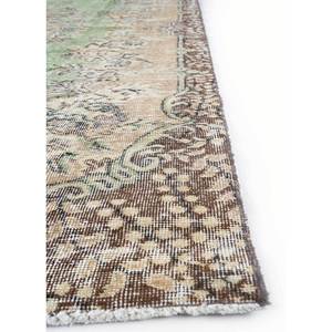 Tapis vert vintage en laine noué à la main - Grand tapis de salon (Pae-2946) - Product Image 4