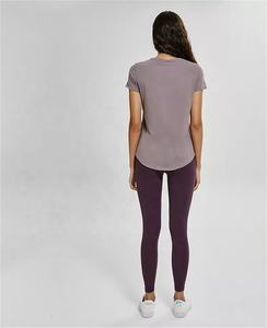 2022 mujeres algodón secado rápido gimnasio Yoga Camisetas cuello redondo manga corta al por mayor - Product Image 3