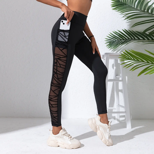 Legging de Yoga de bolsillo con estampado Premium, servicio OEM, mallas de Yoga de cintura alta elástica para mujer, pantalones, ropa deportiva para gimnasio, mallas sin costuras - Product Image 1