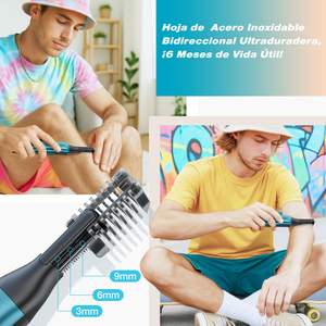 Rasoir Corporel Étanche pour Hommes – Barbe, Aisselles, Poitrine, Jambes, Parties Intimes – Lame en Céramique avec Peigne Ajustable, Écran Vert - Product Image 1