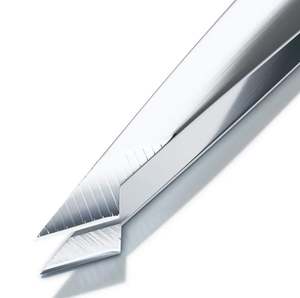 Nouvelles pinces à épiler pour les cils et les sourcils, finition mate, droites, inclinées et pointues, lot de 4 pièces avec étui en cuir PU - Product Image 2