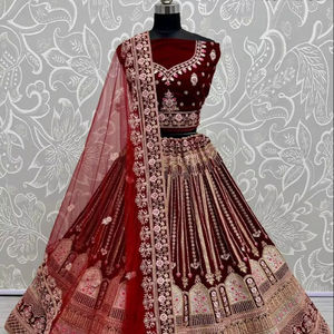 นักออกแบบ lehenga choli กับดีไซเนอร์แผงทำงาน dupatta - Product Image 1