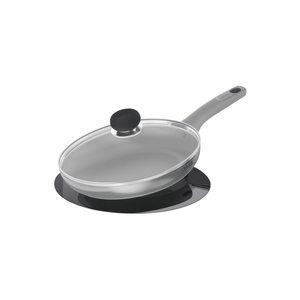 RESOURCE 32cm Ceramic Aluminium Nonstick Frying <b>Pan</b> Electric Stove Compatible Cookware Set with Glass Metal Grey 010274040132 - Product Image 3