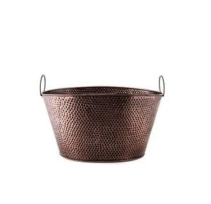 Gran cubo de hielo de cobre martillado para servicio de bebidas de fiesta y presentación elegante con detalles artesanales y elegancia vintage - Product Image 4