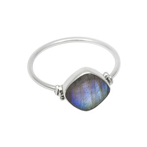 Natural Labradorite Gemstone 925 Sterling Silver <b>Cushion</b> Shape Classy Boho <b>Ring</b> for Her Handmade Fine Jewelry Indian Exporter - Product Image 1