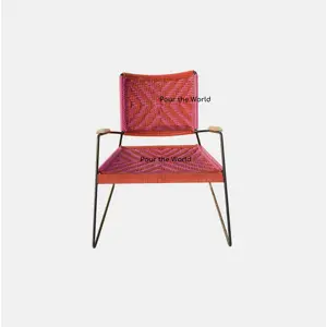 Export Quality Reclined Design Iron Woven Garden Chair Red and Pink Available at Best Prices from India