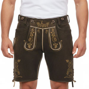 Lederhosen bavarois pour homme en daim de chèvre respirant à motif écossais avec fermeture boutonnée toutes tailles pour l'Oktoberfest - Product Image 3