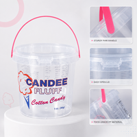 Seau en plastique PP de qualité alimentaire transparent avec couvercle hermétique et écologique pour l'emballage de crème glacée, de yaourt, de bonbons et de biscuits