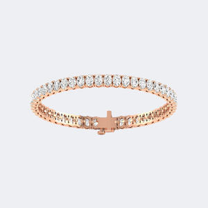 Bracelet tennis en or 14 carats avec diamants ovales de 8,00 carats au total, de couleur D, cultivés en laboratoire, de forme ovale, multi-pierres, pour femme - Product Image 1