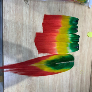 Para extensión de cabello humano Remy virgen de 3 partes de color Proveedor natural crudo Estilo superior Máquina recta Trama doble sedoso 100g - Product Image 1